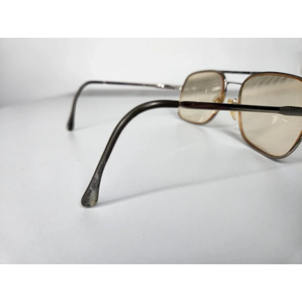 Vintage Luxottica Kuxx Aviator Eye Glasses Silver Sturdy Frame 62018 Italy 150